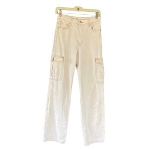 Vintage style 90s boyfriend cargo wide leg jeans